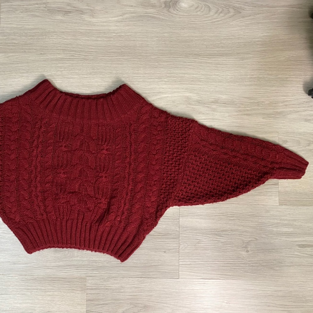 Anthropologies Cropped Knit Chunky Sweater